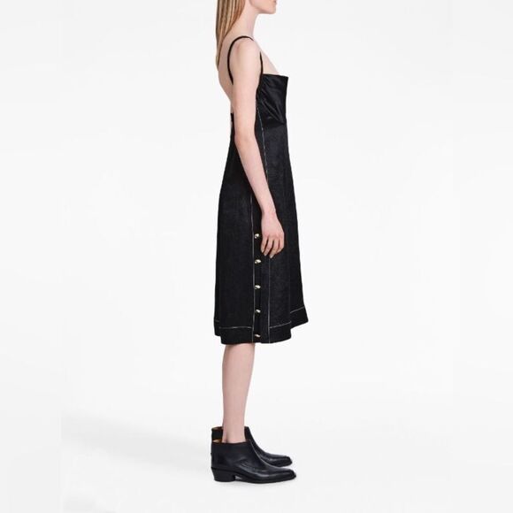 Proenza Schouler Crushed Satin Cowl Neck Midi-Dress size 6 - Picture 4 of 13